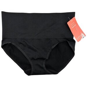 Yummie Black Seamless Shapewear Brief High Waist Smoothing‎ Underwear M/L